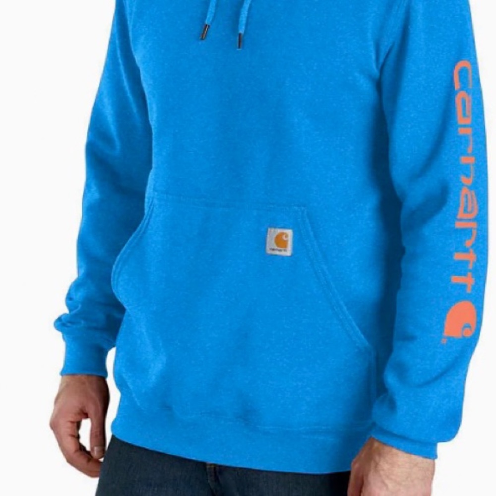 Like NEW! Loose fit mid weight logo sleeve graphic hoodie.